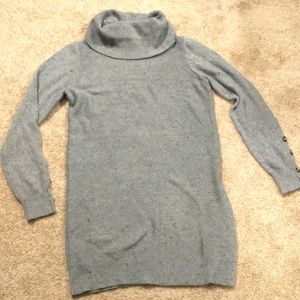 Gray cowl neck sweater dress